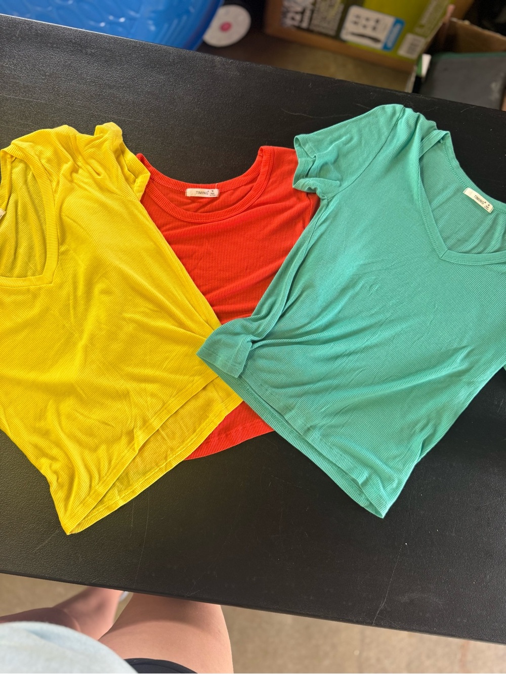 Timing Women’s Crop Tops in Yellow, Red & Teal